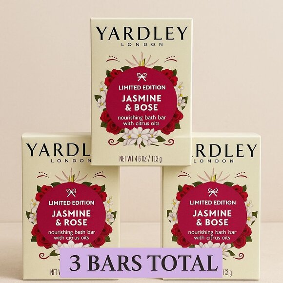 3 Yardley® London JASMINE & ROSE Soap LIMITED EDITION 4.0 oz w / Citrus Oils - Picture 7 of 10